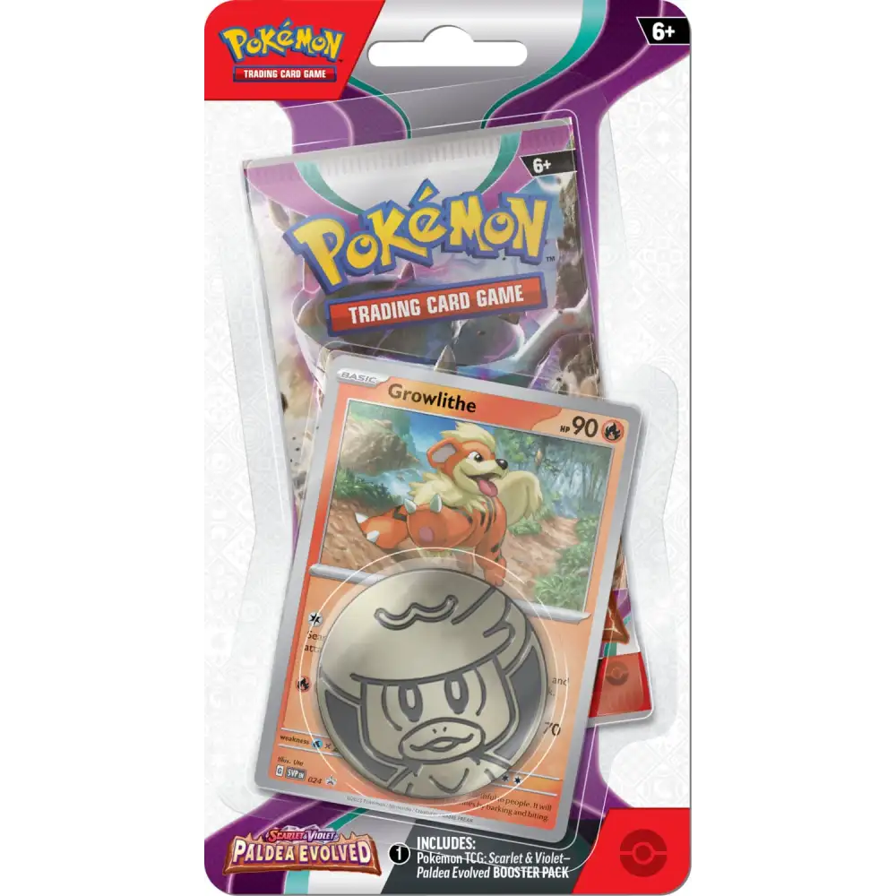 Pokémon TCG: Scarlet & Violet: Paldea Evolved Checklane Blister - Growlithe