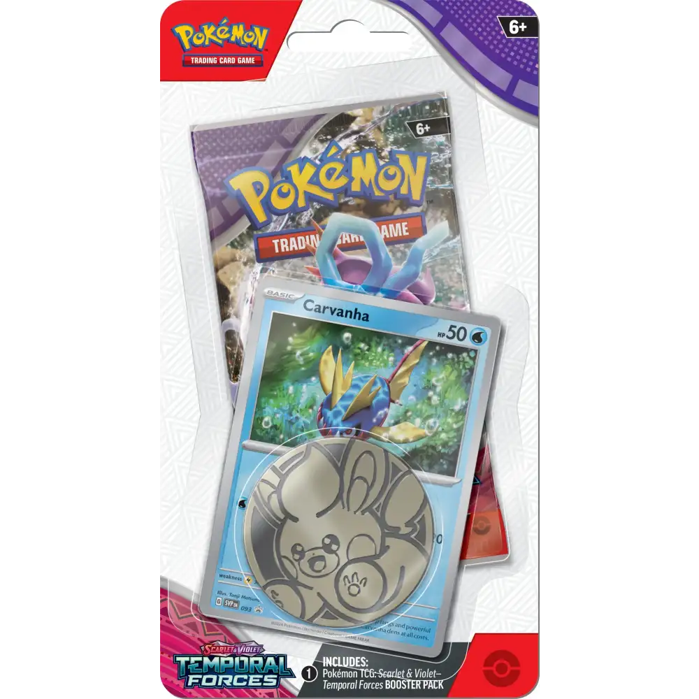 Pokémon TCG: Scarlet & Violet: Temporal Forces Checklane Blister - Carvanha