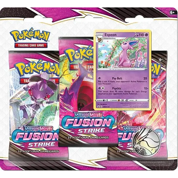 Pokémon TCG: Sword & Shield Fusion Strike - 3-Pack Blister - Espeon Promo Samlekort Pokémon 
