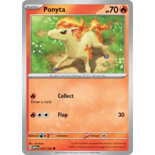 Ponyta - 077/165 - Enkeltkort