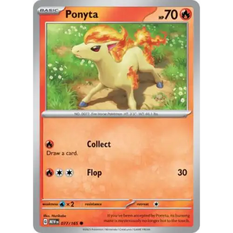 Ponyta - 077/165 - Enkeltkort