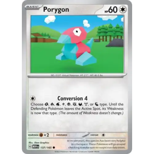 Porygon - 137/165 - Enkeltkort