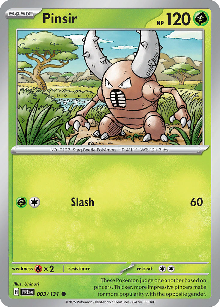 Pinsir⁣ - Prismatic Evolutions⁣ (Common)⁣ [003] English / Near Mint / Reverse-Holo Normal