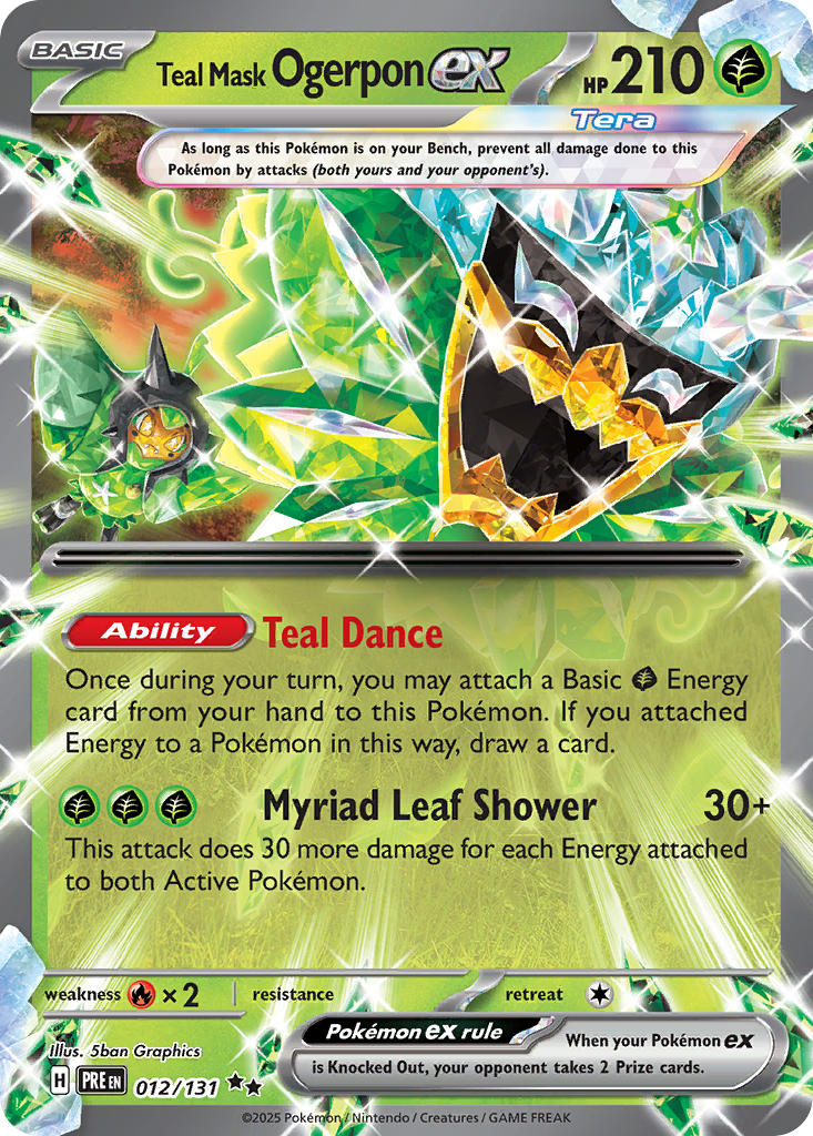 Teal Mask Ogerpon ex⁣ - Prismatic Evolutions⁣ (Double Rare)⁣ [012] English / Near Mint / Normal