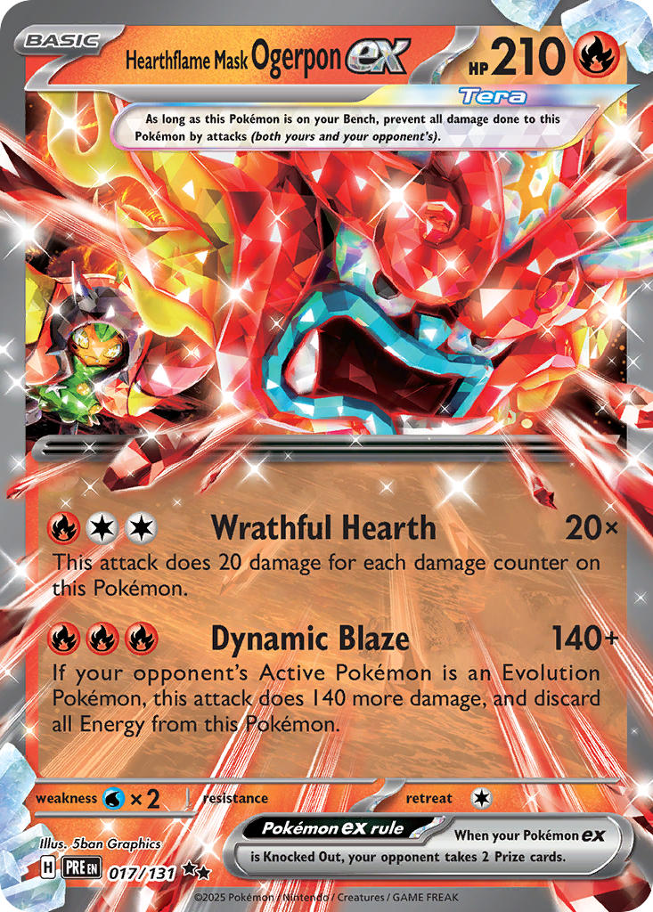 Hearthflame Mask Ogerpon ex⁣ - Prismatic Evolutions⁣ (Double Rare)⁣ [017] English / Near Mint / Normal