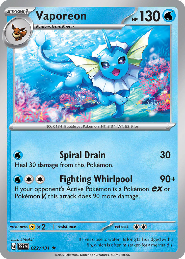 Vaporeon⁣ - Prismatic Evolutions⁣ (Rare)⁣ [022]