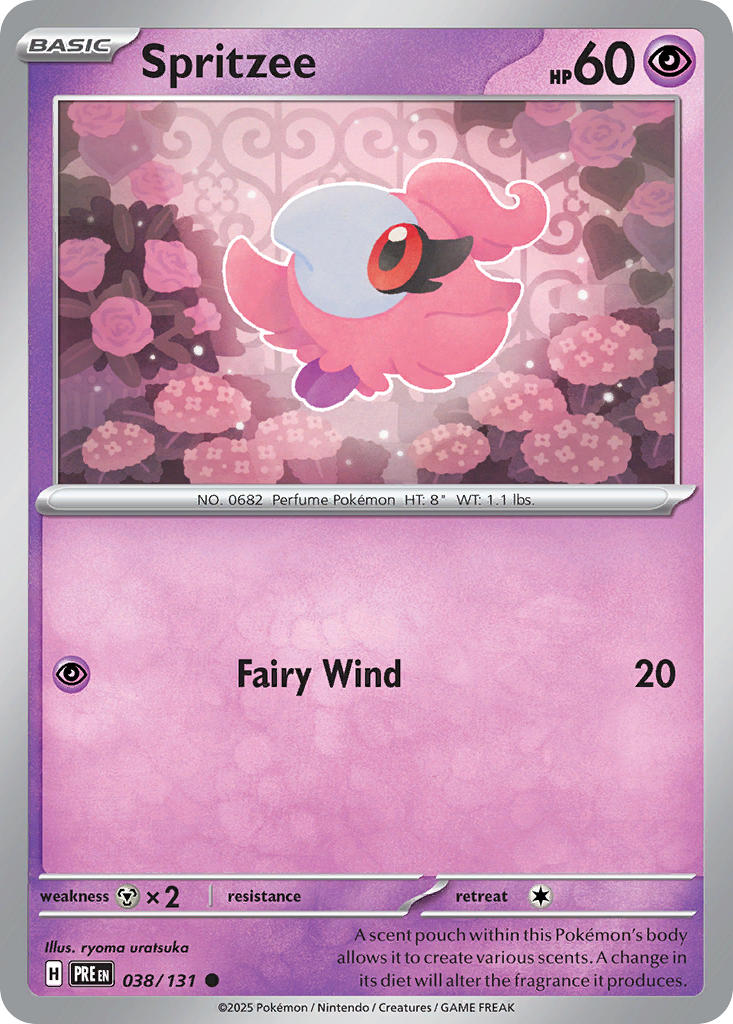 Spritzee⁣ - Prismatic Evolutions⁣ (Common)⁣ [038] English / Near Mint / Reverse-Holo Normal
