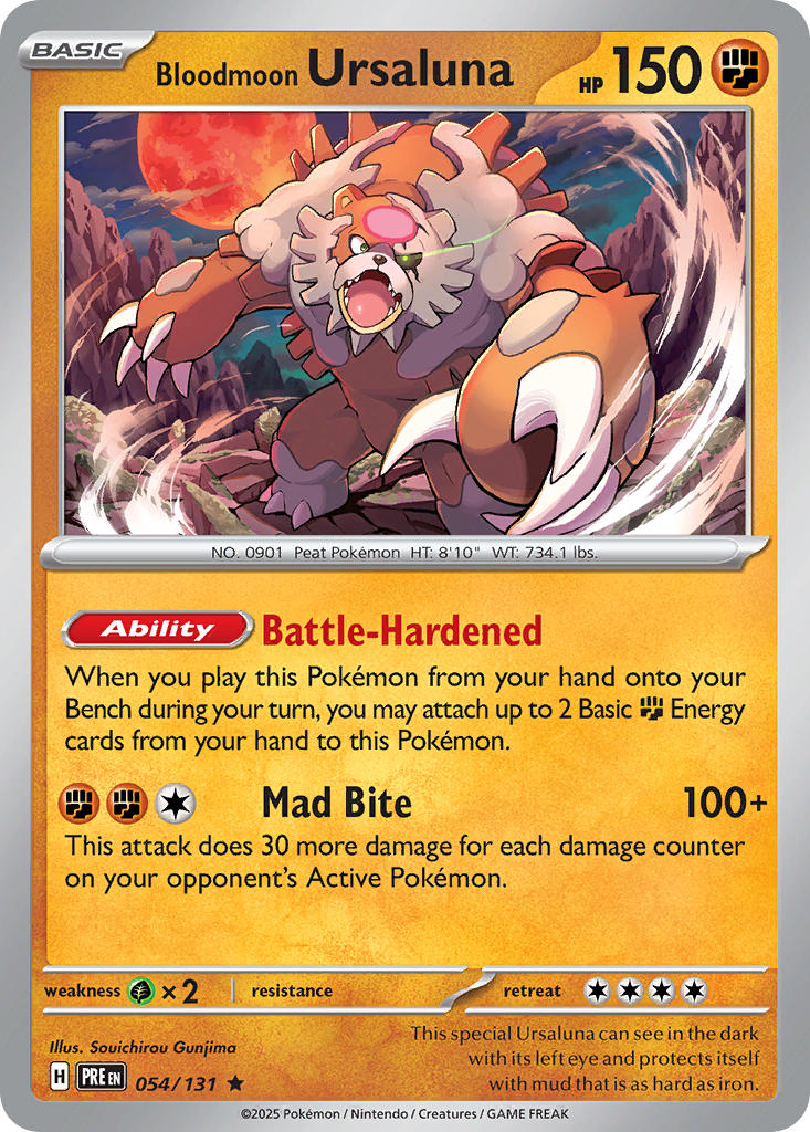 Bloodmoon Ursaluna⁣ - Prismatic Evolutions⁣ (Rare)⁣ [054] English / Near Mint / Reverse-Holo Normal