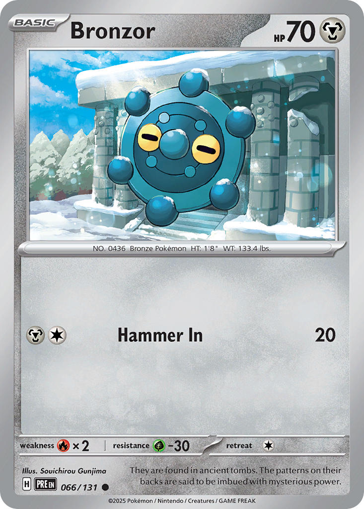 Bronzor⁣ - Prismatic Evolutions⁣ (Common)⁣ [066] English / Near Mint / Reverse-Holo Normal