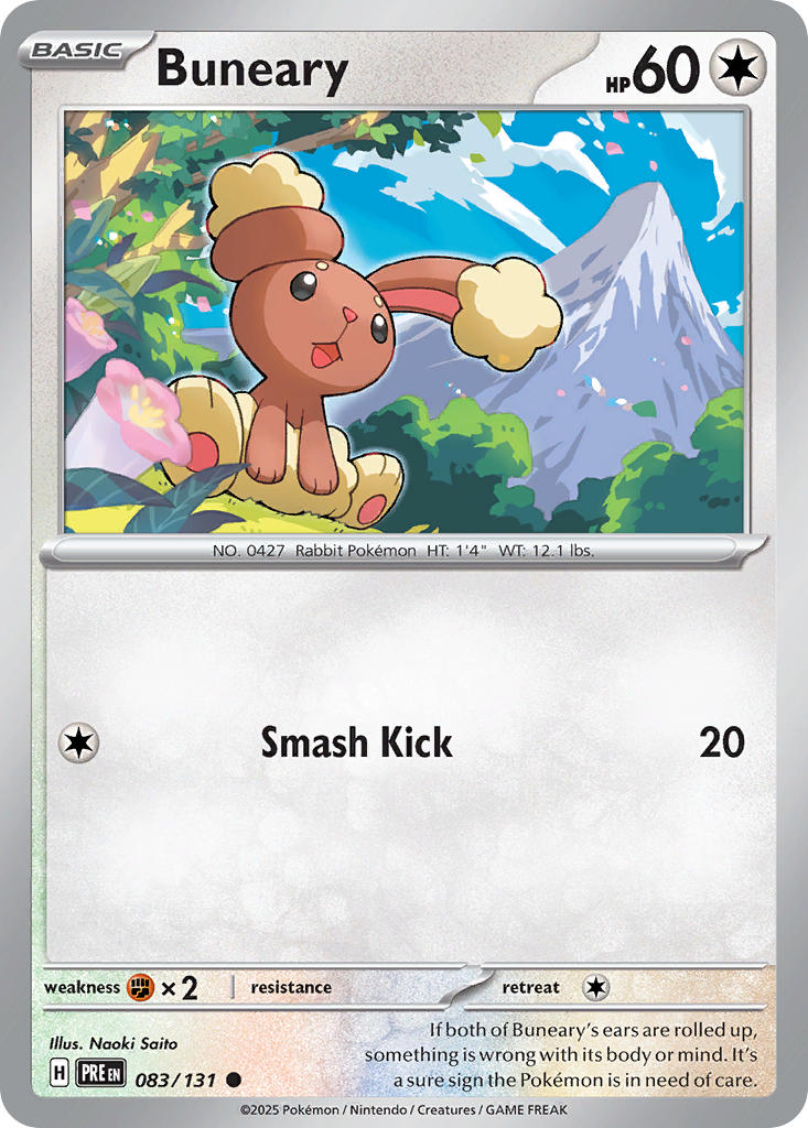 Buneary⁣ - Prismatic Evolutions⁣ (Common)⁣ [083] English / Near Mint / Reverse-Holo Normal