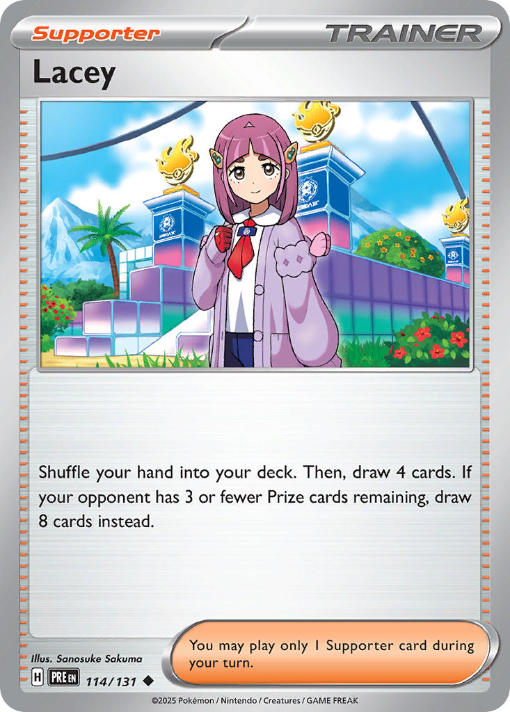 Lacey⁣ - Prismatic Evolutions⁣ (Uncommon)⁣ [114] English / Near Mint / Reverse-Holo Normal