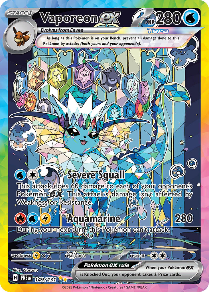 Vaporeon ex⁣ - Prismatic Evolutions⁣ (Special Illustration Rare)⁣ [149] English / Near Mint / Normal