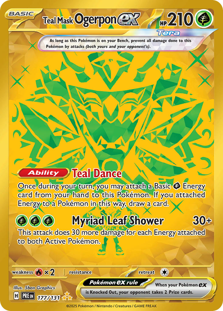 Teal Mask Ogerpon ex⁣ - Prismatic Evolutions⁣ (Secret Rare)⁣ [177] English / Near Mint / Normal