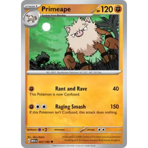 Primeape - 057/165 - Enkeltkort