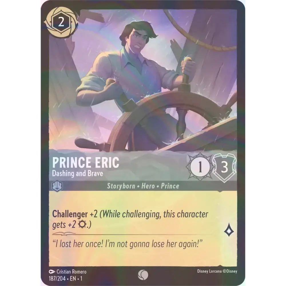 Prince Eric - Dashing and Brave - Foil (Common) - 187/204