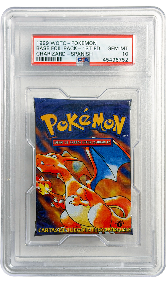 Pokémon TCG: Base Set (1st Edition) - Charizard Booster Pack - PSA 10 (Spanish)