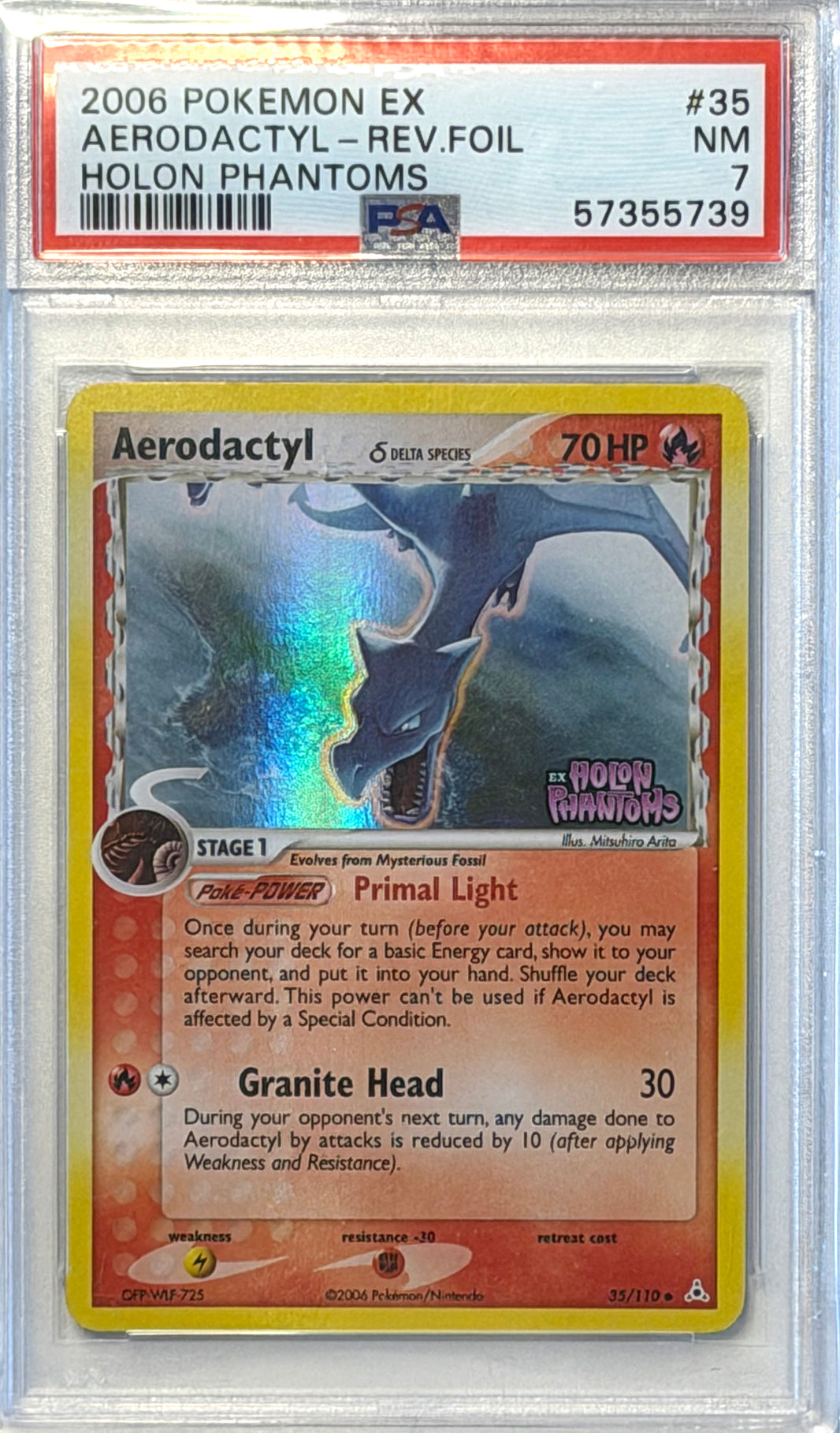 Aerodactyl #35 - Holon Phantoms - Rev. Foil - PSA 7 - forside