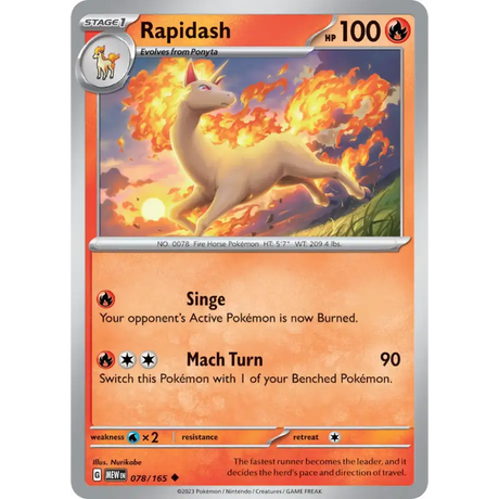 Rapidash - 078/165 - Enkeltkort