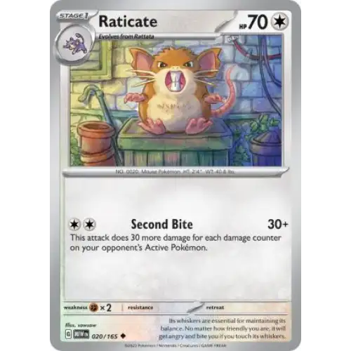 Raticate - 020/165 - Enkeltkort