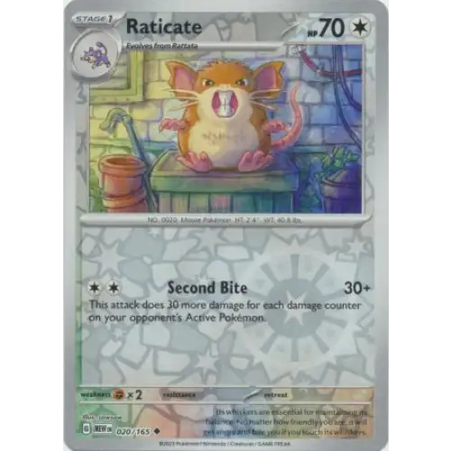 Raticate - Reverse - 020/165 - Enkeltkort