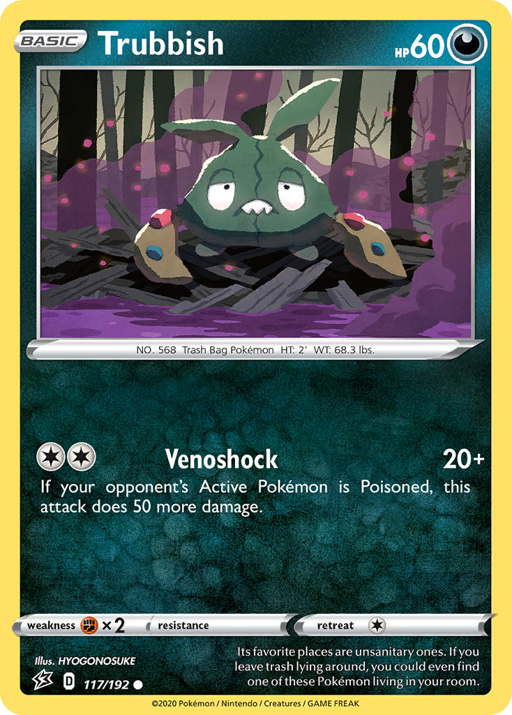 Trubbish⁣ - Rebel Clash⁣ (Common)⁣ [117] English / Light Played / Reverse-Holo Normal