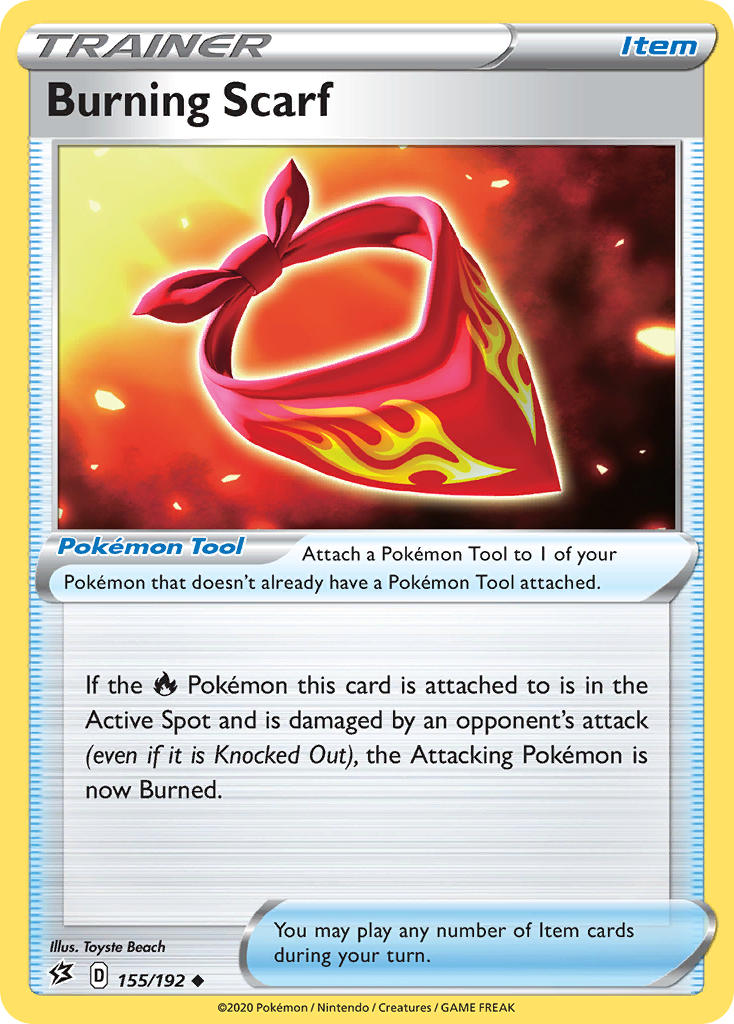 Burning Scarf⁣ - Rebel Clash⁣ (Uncommon)⁣ [155] English / Near Mint / Reverse-Holo Normal