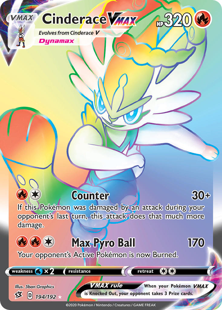Cinderace VMAX⁣ - Rebel Clash⁣ (Secret Rare)⁣ [194] English / Near Mint / Normal