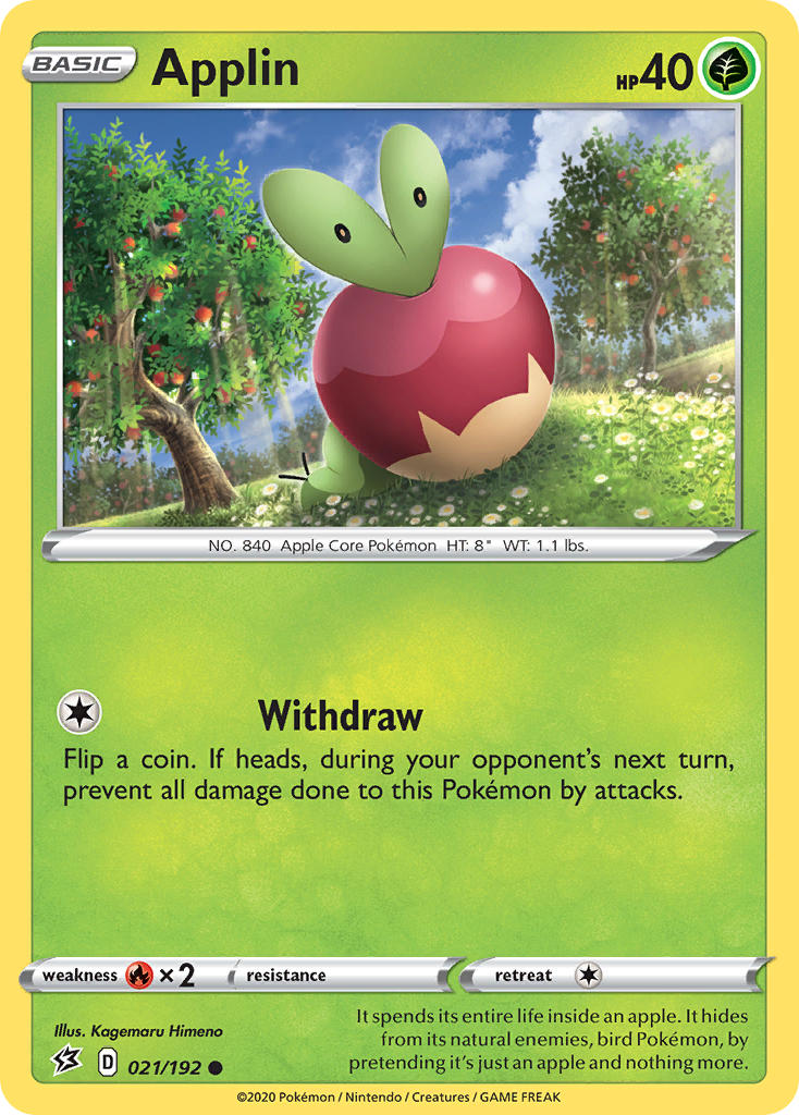 Applin⁣ - Rebel Clash⁣ (Common)⁣ [21] English / Near Mint / Reverse-Holo Normal