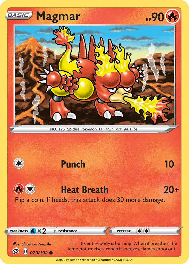 Magmar⁣ - Rebel Clash⁣ (Common)⁣ [29] English / Near Mint / Reverse-Holo Normal