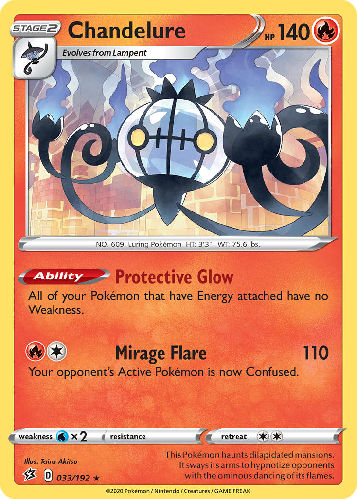 Chandelure⁣ - Rebel Clash⁣ (Holo Rare)⁣ [33] English / Near Mint / Reverse-Holo Normal