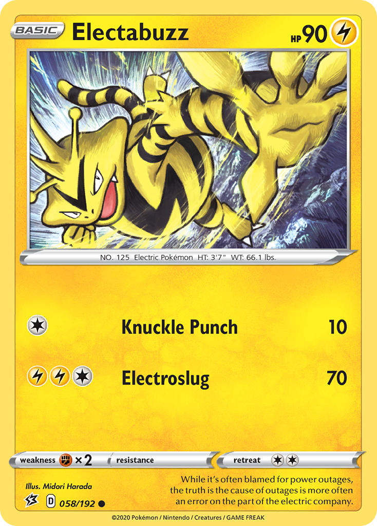 Electabuzz⁣ - Rebel Clash⁣ (Common)⁣ [58] English / Near Mint / Normal