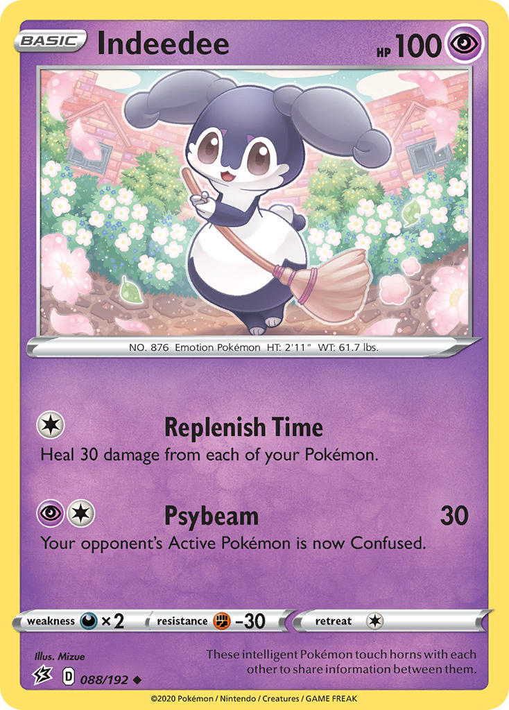 Indeedee⁣ - Rebel Clash⁣ (Uncommon)⁣ [88] English / Near Mint / Reverse-Holo Normal