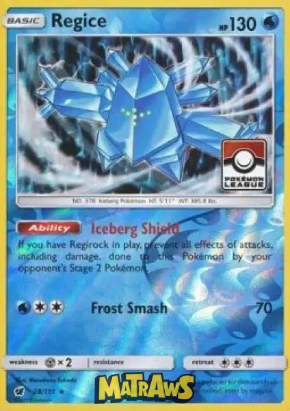 Regice - Pokémon League Stamp Reverse 28/111 Enkeltkort