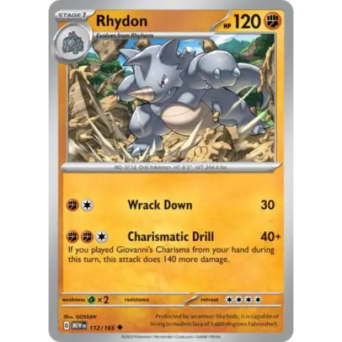 Rhydon - 112/165 - Enkeltkort