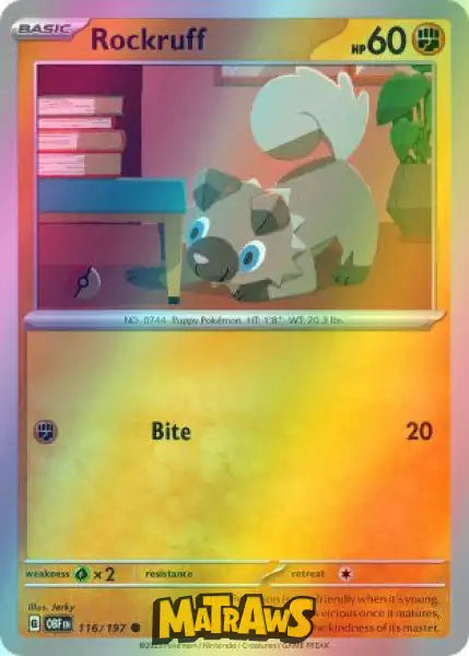 Rockruff - Reverse 116/197 Enkeltkort