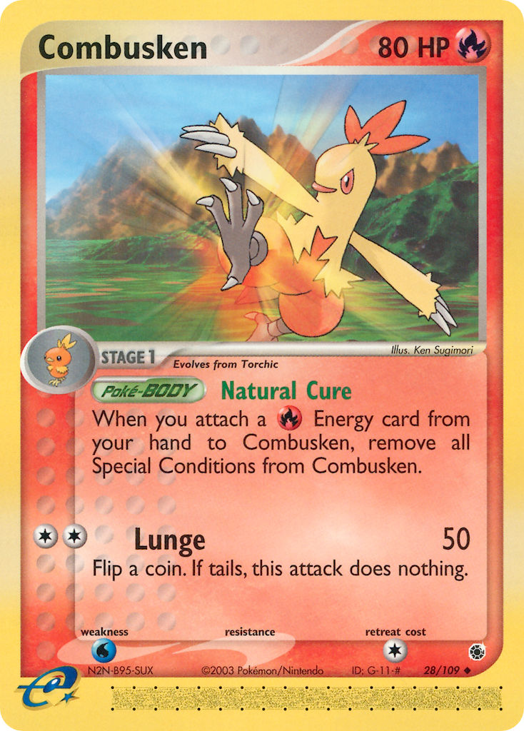 Combusken (Natural Cure)⁣ - EX Ruby & Sapphire⁣ (Uncommon)⁣ [28] English / Excellent / Reverse-Holo Normal
