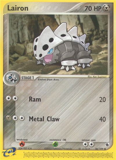 Lairon (Ram)⁣ - EX Ruby & Sapphire⁣ (Uncommon)⁣ [36] English / Good / Reverse-Holo Normal
