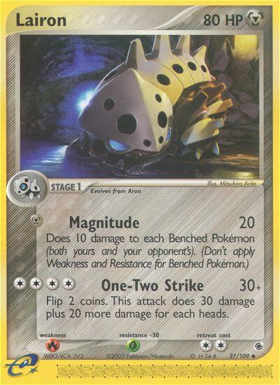 Lairon (Magnitude)⁣ - EX Ruby & Sapphire⁣ (Uncommon)⁣ [37] English / Good / Reverse-Holo Normal