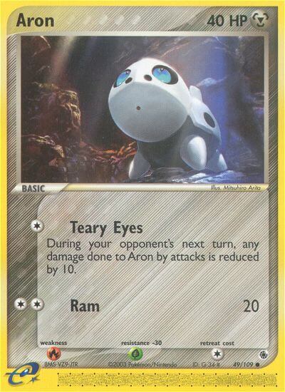 Aron (Teary Eyes)⁣ - EX Ruby & Sapphire⁣ (Common)⁣ [49] English / Excellent / Reverse-Holo Normal