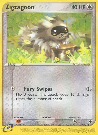 Zigzagoon⁣ - EX Ruby & Sapphire⁣ (Common)⁣ [79] English / Near Mint / Reverse-Holo Normal