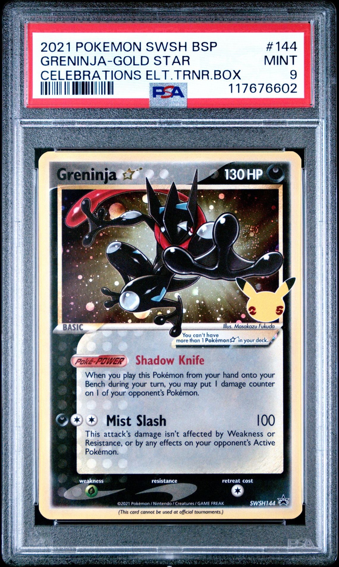Greninja Gold Star #144 Sword & Shield Promos PSA 9 - forside