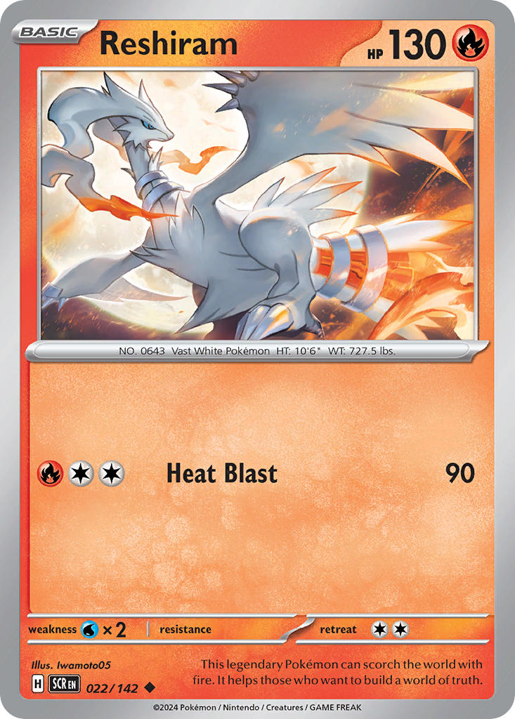 Reshiram⁣ - Stellar Crown⁣ (Uncommon)⁣ [022] English / Near Mint / Normal