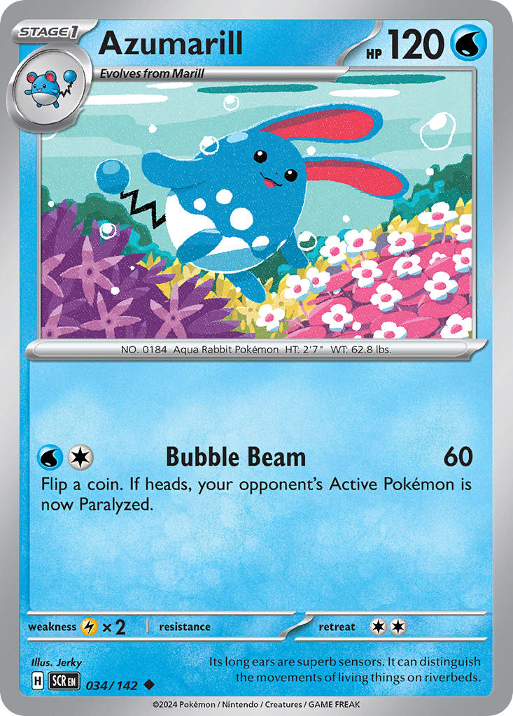 Azumarill⁣ - Stellar Crown⁣ (Uncommon)⁣ [034] English / Near Mint / Normal
