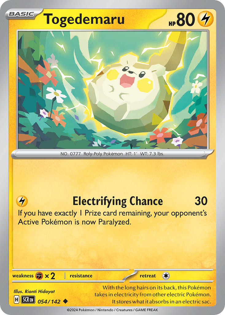 Togedemaru⁣ - Stellar Crown⁣ (Uncommon)⁣ [054] English / Near Mint / Normal