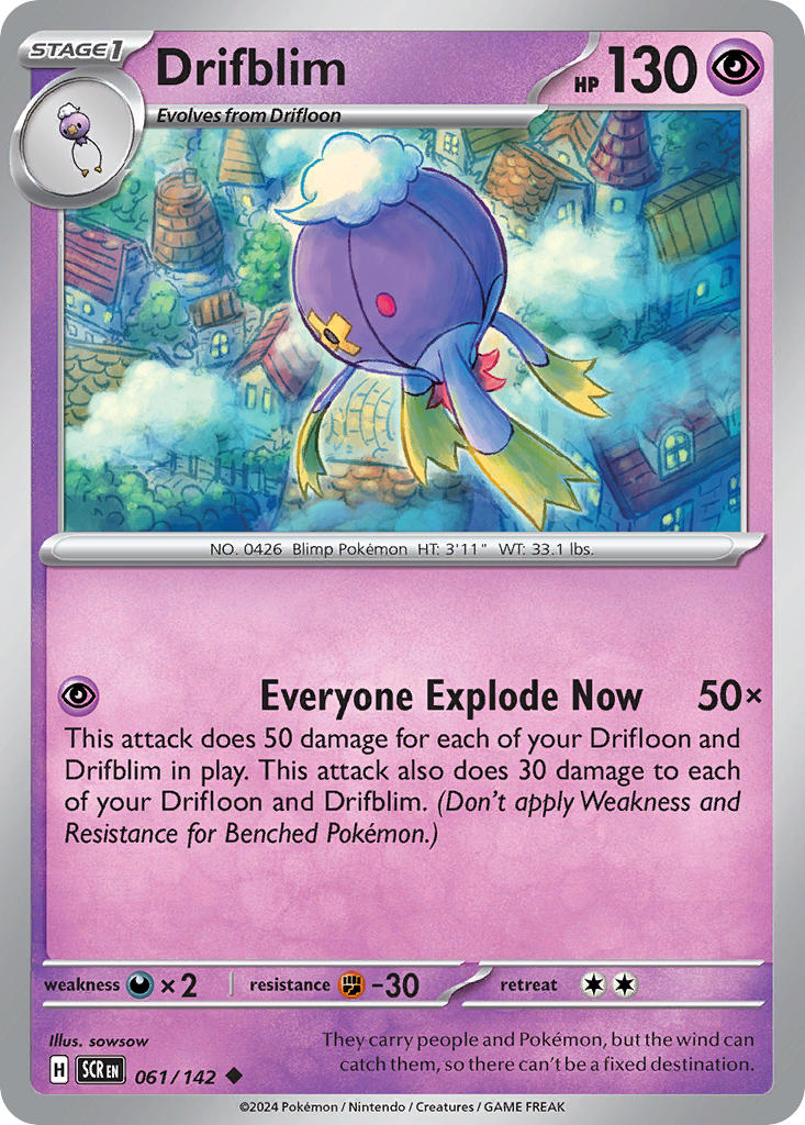 Drifblim⁣ - Stellar Crown⁣ (Uncommon)⁣ [061] English / Near Mint / Normal