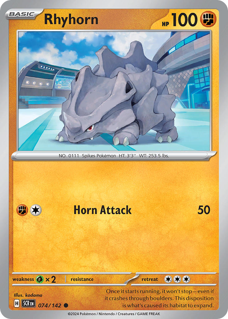 Rhyhorn⁣ - Stellar Crown⁣ (Common)⁣ [074] English / Near Mint / Normal