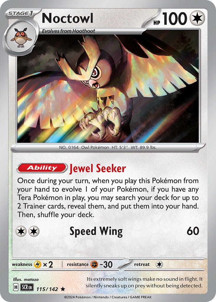 Noctowl⁣ - Stellar Crown⁣ (Rare)⁣ [115] English / Near Mint / Normal