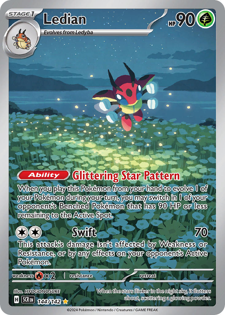 Ledian⁣ - Stellar Crown⁣ (Illustration Rare)⁣ [144] English / Near Mint / Normal