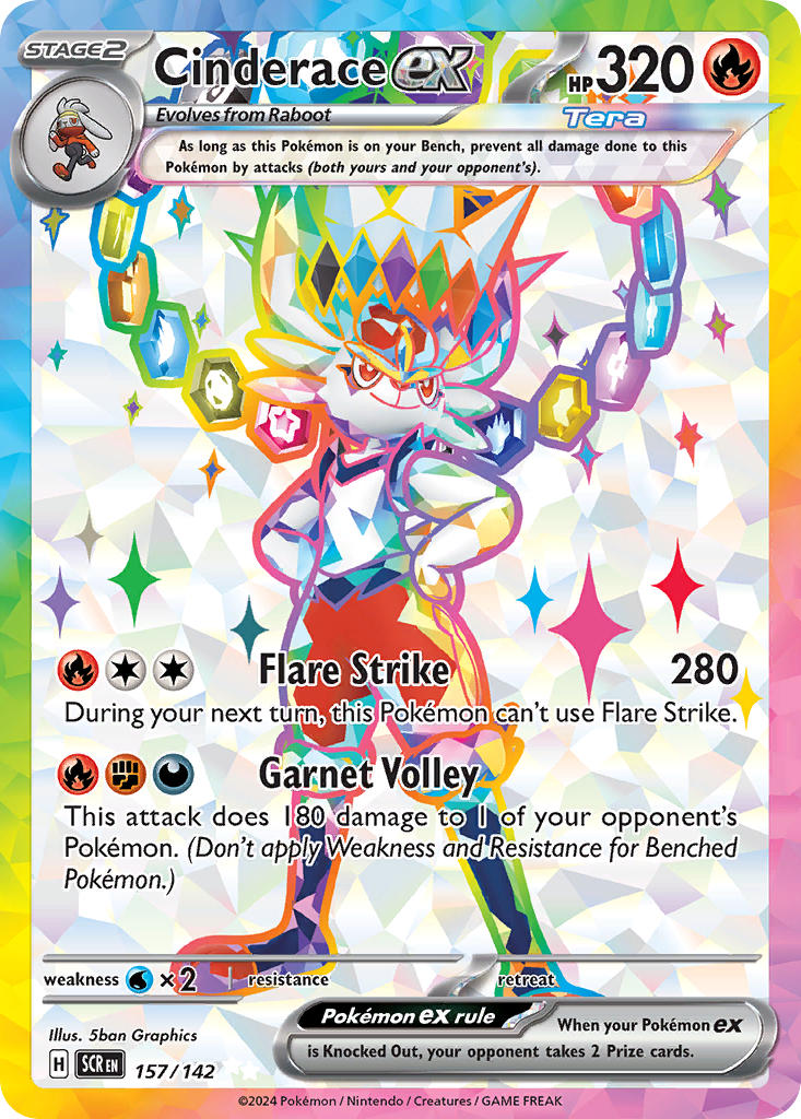 Cinderace ex⁣ - Stellar Crown⁣ (Ultra Rare)⁣ [157] English / Near Mint / Normal