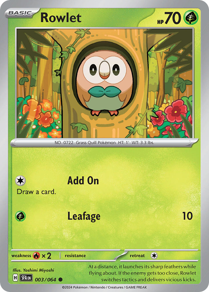 Rowlet⁣ - Shrouded Fable⁣ (Common)⁣ [003] English / Near Mint / Reverse-Holo Normal